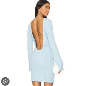 NWT x REVOLVE Baha Mini Dress in Blue SNDYS Sky Open-Back Dress S Medium Summer